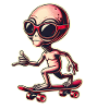 Alien Skateboard Skater
