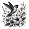 Colibri aux fleurs élégantes