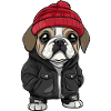 Bulldog Dog Cool Comic