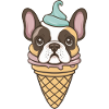 Bouledogue français comme glace gaufrée