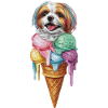 Shih Tzu comme glace gaufrée