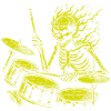 Drummer Skull Skelett am Drumset