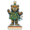 Fröhlicher Bär Mit Weihnachtslichtern