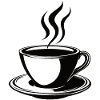 Coffee icon black with coaster