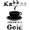 Coffee - black gold, black lettering