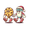 Biscuits and milk Christmas friends