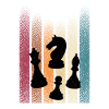 Retro Schachfiguren Schachspieler
