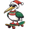 Pélican oiseau Noël drôle