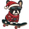 French Buldog Dog Christmas Funny