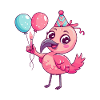 Flamingo Birthday Comic Cute
