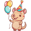 Armadillo Anniversaire Bande Dessinée Mignon