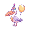 Pelican Bird Birthday Comic Cute