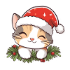 julkatt klistermärke med julkatt
