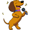 Cane Bassotto Cantante Che Canta Karaoke Microfono Musica