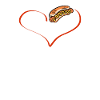 Conception de coeur d’amour hot-dog