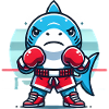 Shark Boxing Champion Cartoon Design