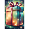 Big giftbox in green lights