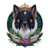 Belgischer Schäferhund mit Krone, Fliedern