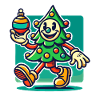 Merry Retro Christmas Tree Cartoon