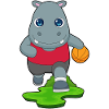 Hippopotame Basketteur Basketteur
