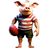 Piggy rugby player