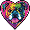 Bulldog Dog Heart Love