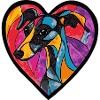 Whippet Dog Heart Love