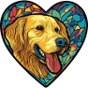 Golden Retriever Dog Heart Love