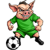 green soccer piggy
