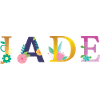 JADE Name mit Blumen geschmückt