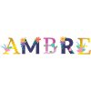AMBRE Name mit Blumen geschmückt