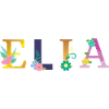 ELIA Name mit Blumen geschmückt