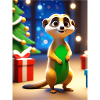 Cartoon Christmas Greetings Meerkat Gift
