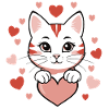Cat with Hearts Love