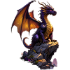 Majestätischer lila Drache