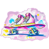 Skateboard with shoes