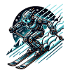 Futuristic Skier Robot Design