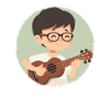 Ukulele Junge Grafik