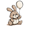 Bunny with balloon