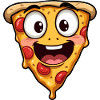 Happy Pizza Face Funny Art