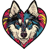 Husky Dog Heart Love