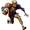 Skeleton rugby player