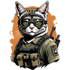 Cat Airsoft Cat Playing Airsoft Military Gift