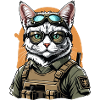 Cat Airsoft Cat Playing Airsoft Military Gift