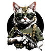Cat Airsoft Cat Playing Airsoft Military Gift