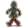 Cheerful gingerbread man with sprinkles