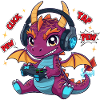 Gamer Gaming Dragon Kids