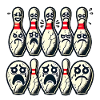 Cartoon Bowling Pins in Chaos