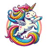 Fröhliches Regenbogen-Einhorn-Design