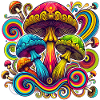 Bunte psychedelische Pilze